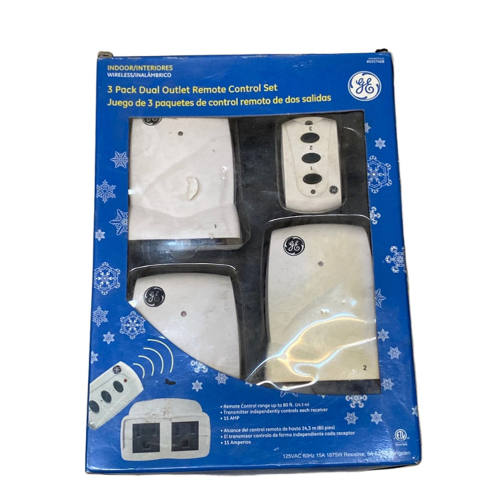 GE Home Outlet Remote Control Set 3 Pack White